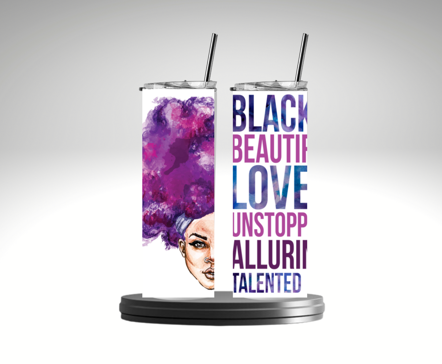 20 oz Black Beautiful Love Tumbler